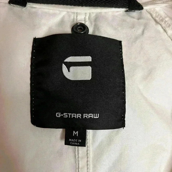 G Star  Raw Long White Coat Size Medium - Picture 7 of 12